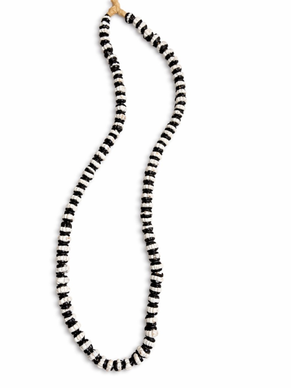 Source Unknown Black and White Striped Beaded Necklace - Women Jewelry - Picture 1 of 1